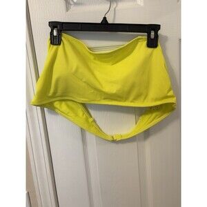 Decree Ribbed Stunning Yellow Wireless Bandeau Bikini Top Removable Straps XXL